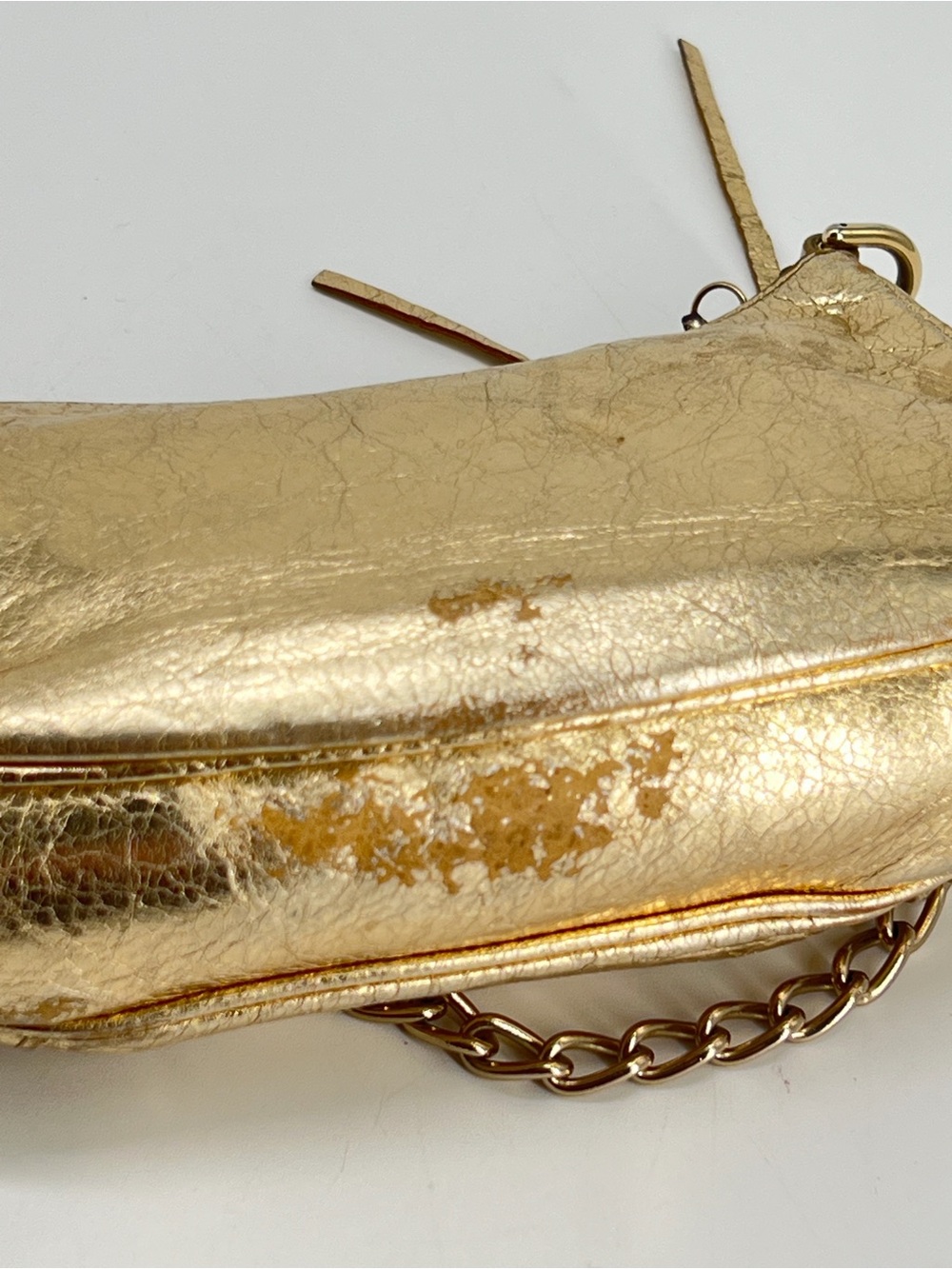 Balenciaga Le Cagole Mini Shoulder Bag Gold Leather With Crystal Studs - Picture 6 of 12